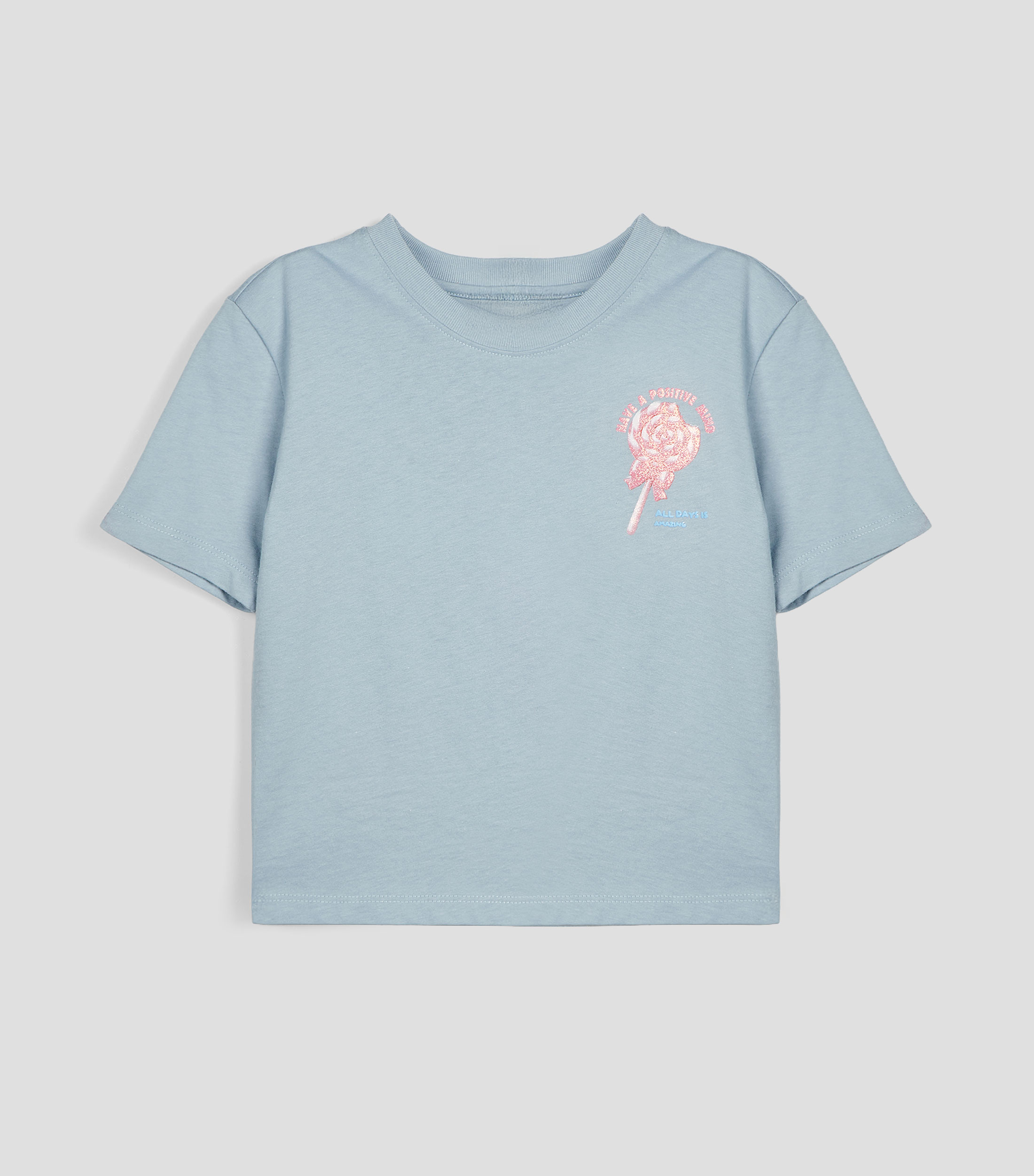 Playera cuello redondo manga corta estampada Niña